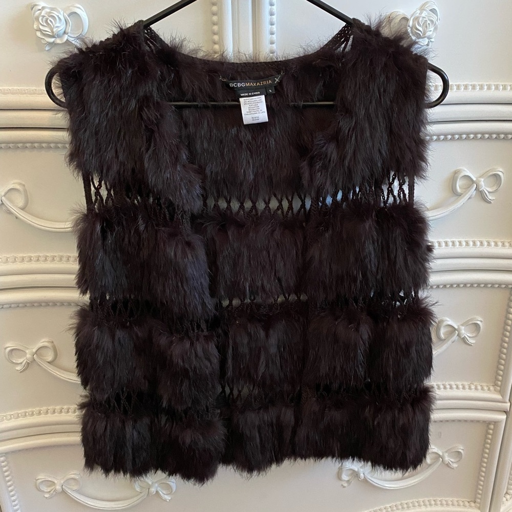 BCBG MaxAzria Rabbit Fur Vest - Picture 6 of 8